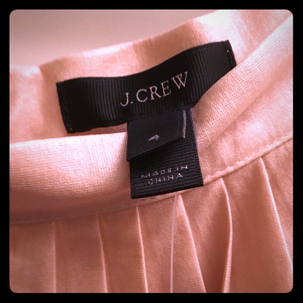 J CREW PINK METALLIC PLEATED SKIRT
